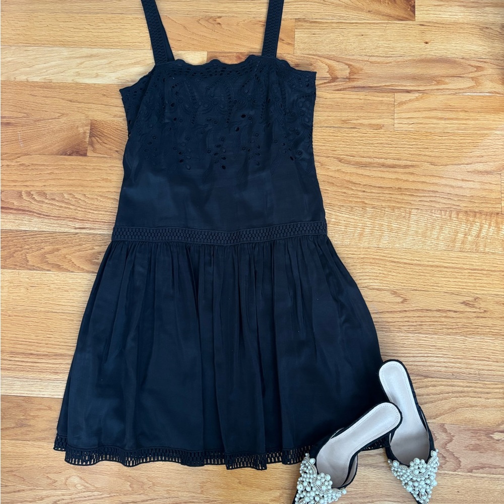 Ann Taylor Black Drop-Waist Dress